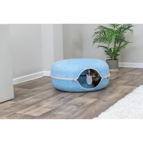 TRIXIE Spieldonut für Katzen - Kuscheliges Spielzeug & Rückzugsort – ø 60 cm beige