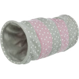 Spieltunnel für Katzen Fleece – ø 25 x 50 cm, hellgrau/rosa