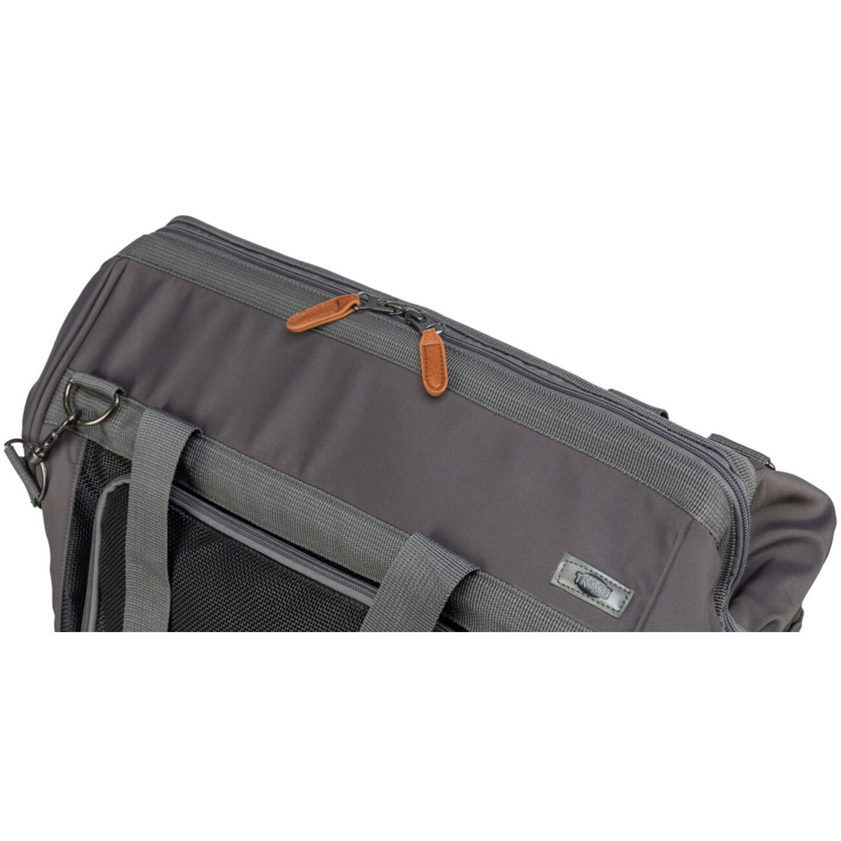 TRIXIE Transporttasche Finlay – Dein stylischer Begleiter für Hund & Katze – 43 × 26 × 32 cm, schwarz/grau