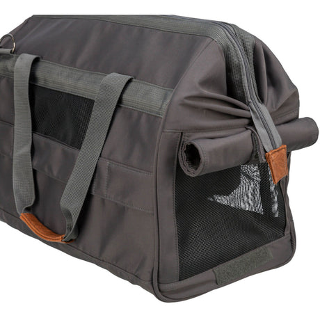 TRIXIE Transporttasche Finlay – Dein stylischer Begleiter für Hund & Katze – 43 × 26 × 32 cm, schwarz/grau