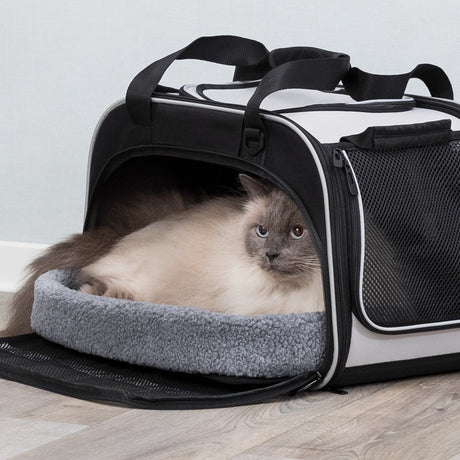 Kuschelbett und Transporttasche für Hund und Katze