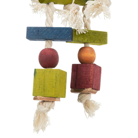 Vogelspielzeug, bunt, mit Leder und Tau