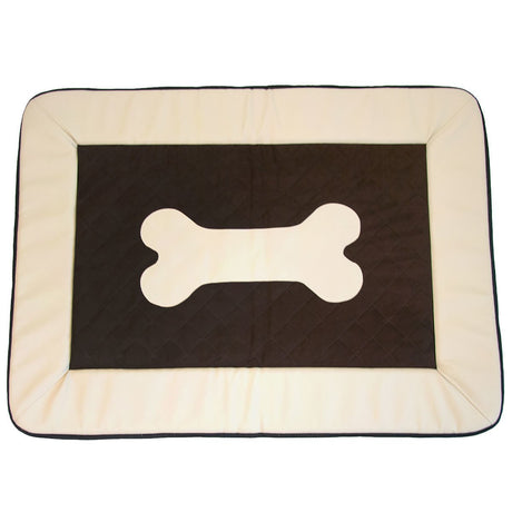 Hundematte mit Knochen-Motiv – L: 83x112 cm, ecru/choco
