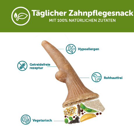 vegetarischer Hundesnack in Geweihform