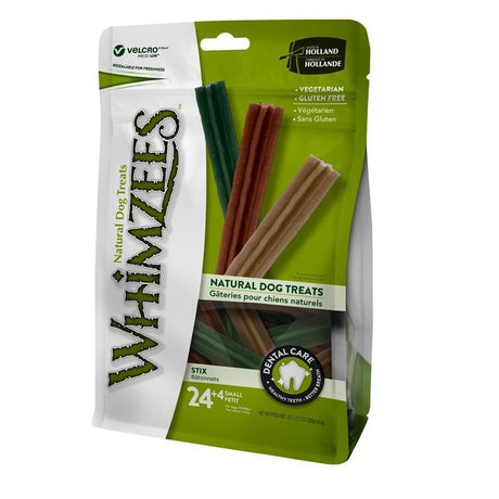 WHIMZEES Zahnpflege Stix Hundesnack – S: 24+4 Stück