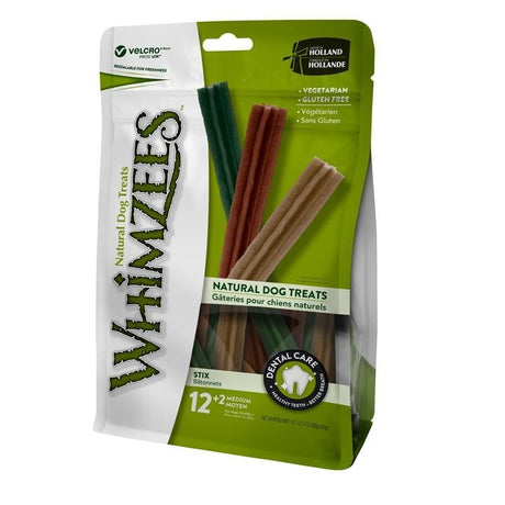 WHIMZEES Zahnpflege Stix Hundesnack – M: 12+2 Stück