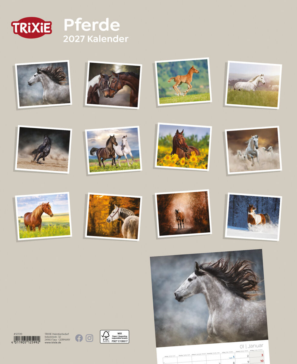 TRIXIE 2027 Kalender Pferde