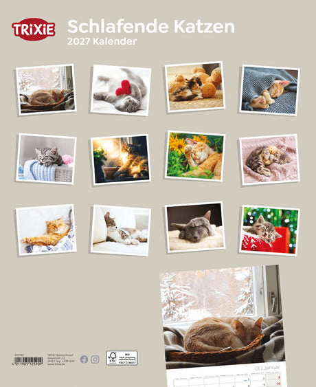 TRIXIE 2027 Kalender schlafende Katzen