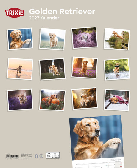 TRIXIE 2027 Kalender Golden Retriever