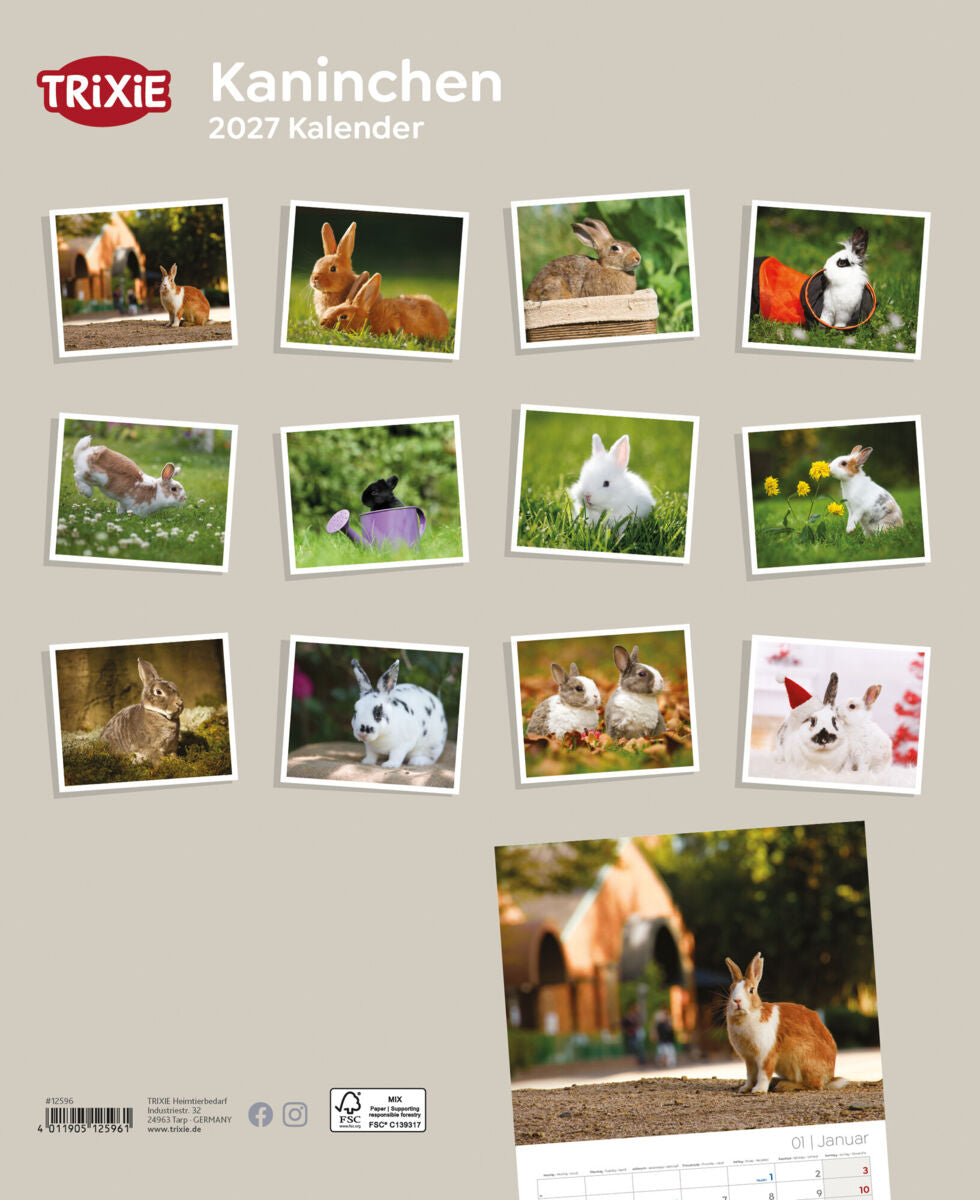 TRIXIE 2027 Kalender für Kaninchen
