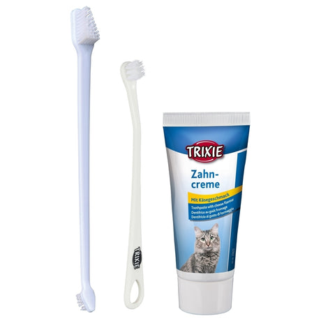 Zahnpflege-Set, Zahnbürste Zahnpasta für Katzen – 2 x Bürsten, 1 x Zahncreme